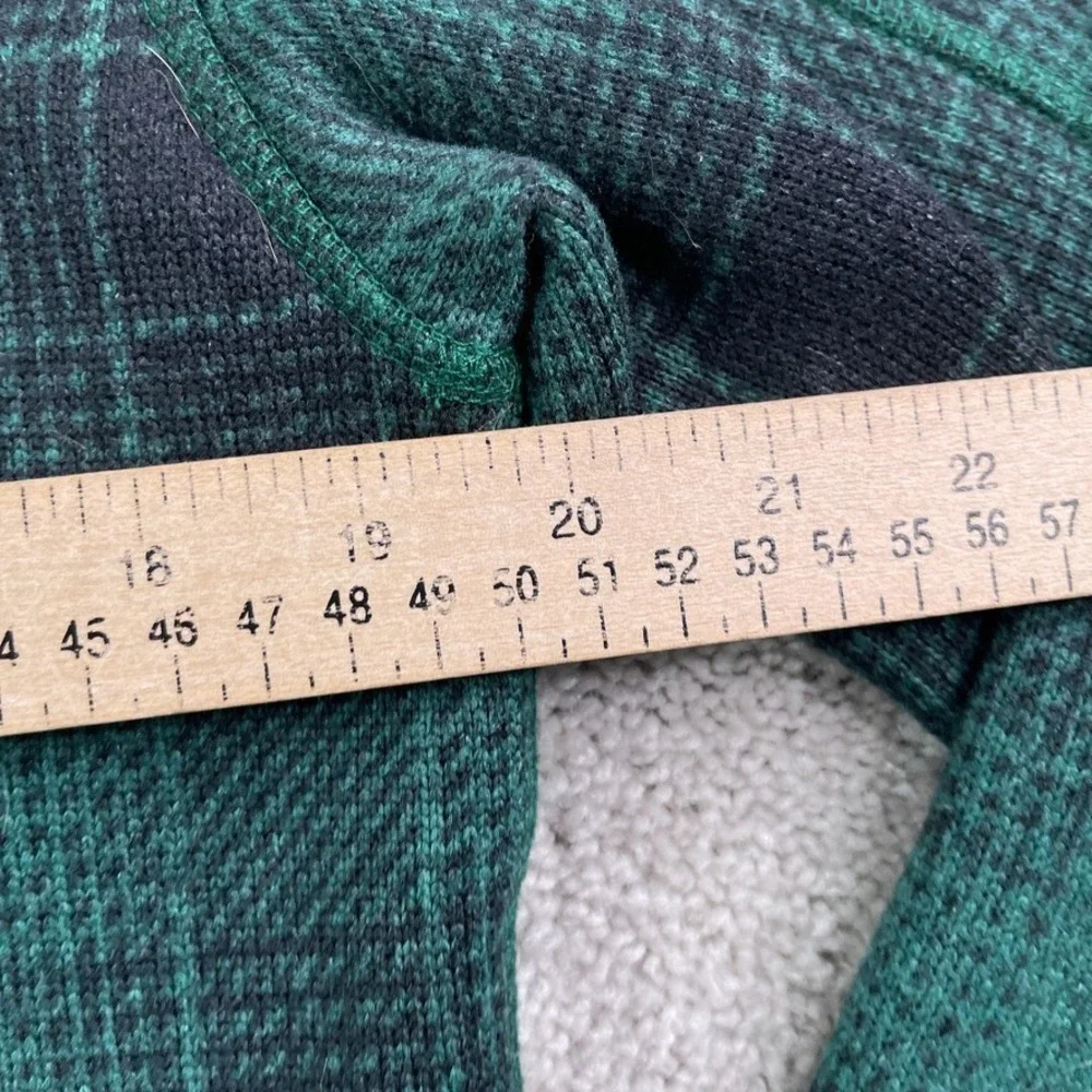North Face Sweater Mens Small Green Plaid Gordon Lyons Fleece Half Zip Pullover‎